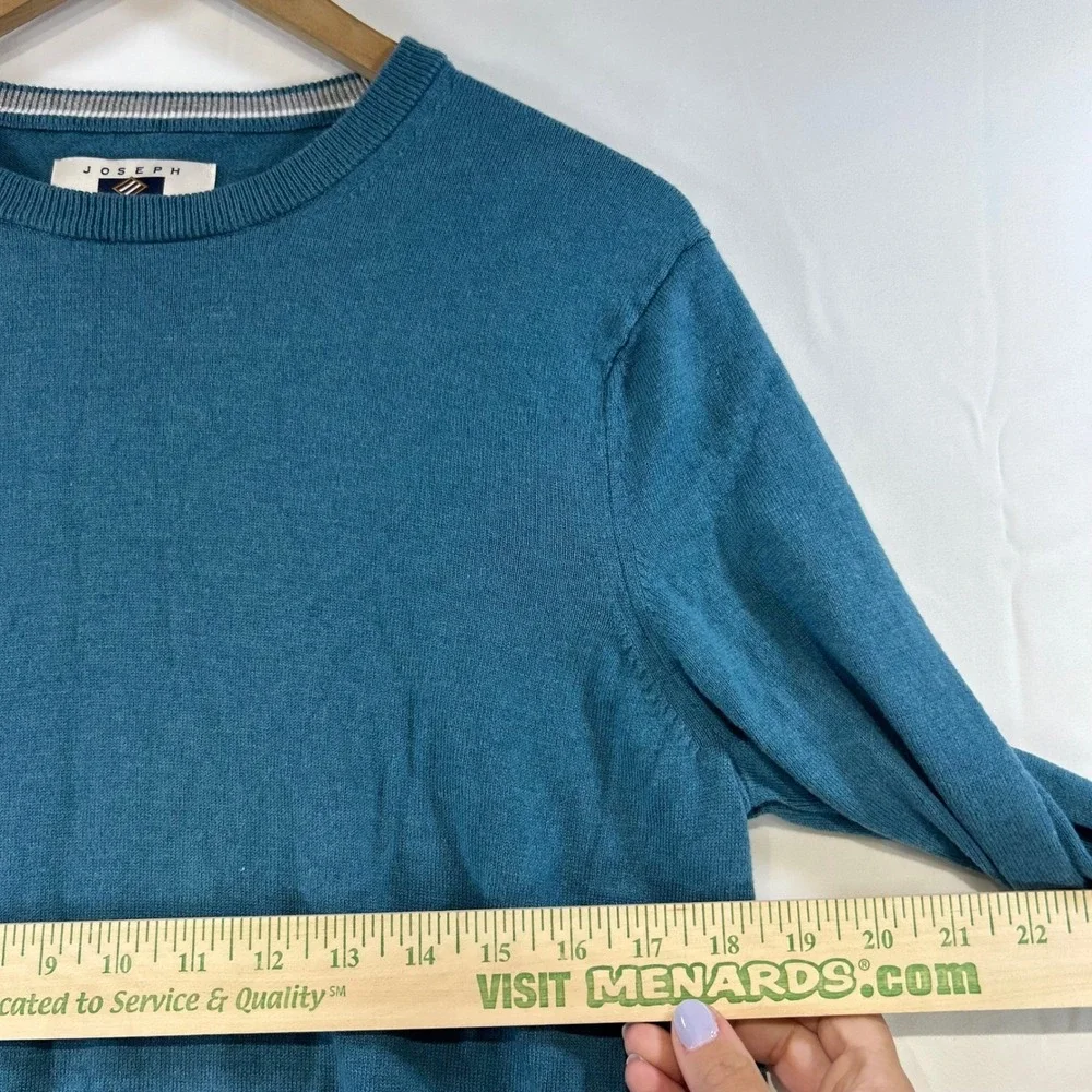 Joseph Abboud Cashmere Blend Crewneck Sweater Medium M Teal Blue Quiet Luxury